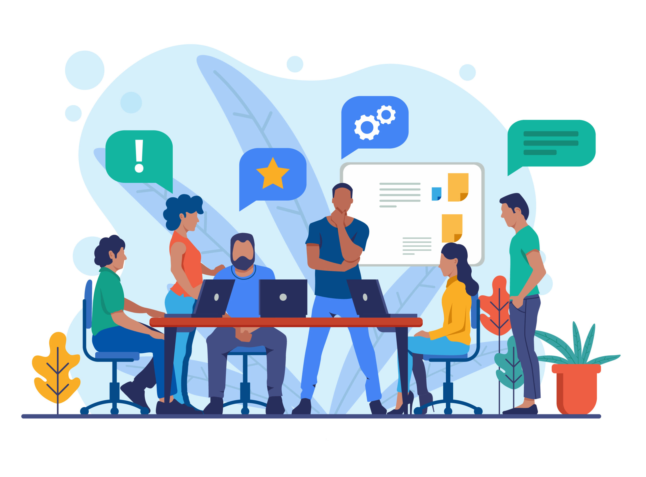 Meet our team concept (illustration for landing page)